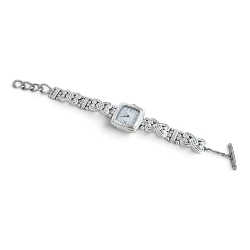 Brighton Santa Rosa Watch W3390 Silver Scroll Link Toggle Clasp Retired